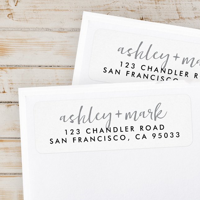 Modern Script Elegant Chic Wedding Return Address Label (Creator Uploaded)