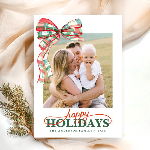 Modern Script Elegant Happy Holidays Card