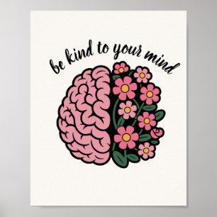 Modern Script	Elegant Wall Art Poster   be kind 