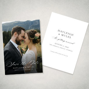 Modern Script Elegant Wedding Photo Save The Date