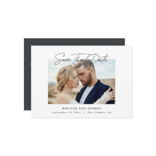 Modern script elegant wedding save the date