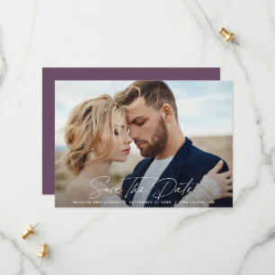 Modern script elegant wedding save the date