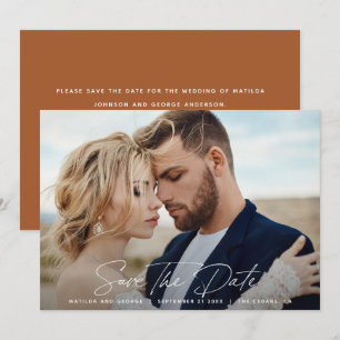 Modern script elegant wedding save the date