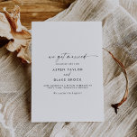 Modern Script Elopement Announcement<br><div class="desc">These modern script elopement announcement cards have a beautiful minimalist design. The simple black and white design features unique industrial lettering typography with modern boho style. Customisable in any colour. Keep the design minimal and elegant, as is, or personalise it by adding your own graphics and artwork. Personalise the card...</div>