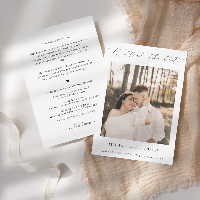 Modern Script Elopement Wedding Reception Only Invitation (Creator Uploaded)