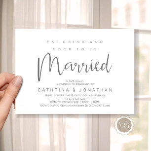 Modern Script, Engagement Dinner Party Celebration Invitation