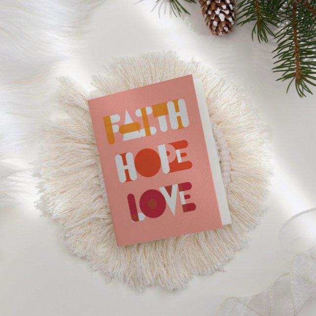 Modern Script Faith Hope Love Holiday Photo Card (Creator Uploaded)