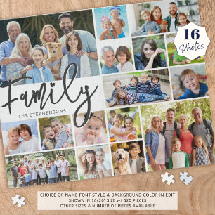 Modern Script FAMILY 16 Photo Collage Jigsaw Puzzle