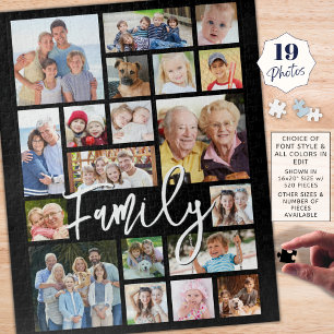 Modern Script FAMILY 19 Photo Collage Custom Colou Jigsaw Puzzle