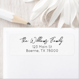 Modern Script Family Address Return Address Label