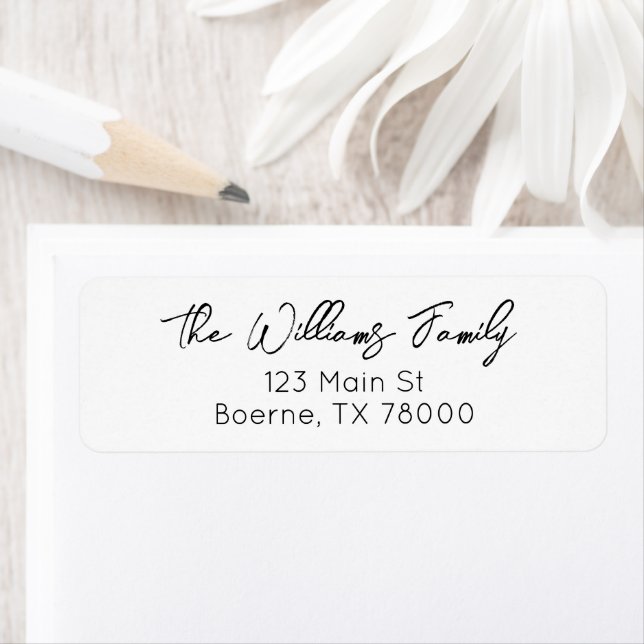 Modern Script Family Address Return Address Label (Insitu)