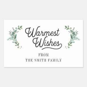 Modern Script Family Name Holiday Rectangular Sticker