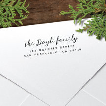 Modern Script Family Name Return Address 