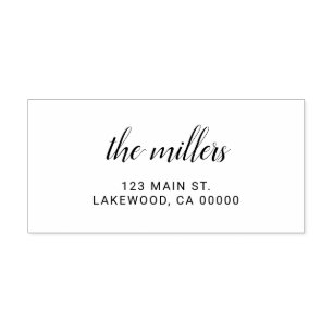 Modern Script Family Name Self-inking Stamp