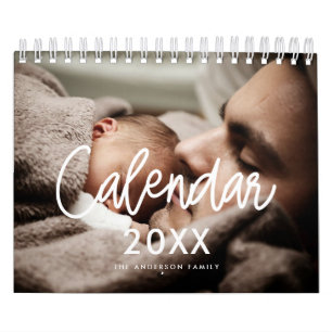 Modern script family photo 2023 calendar