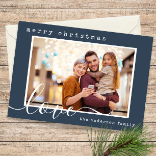 Modern Script Family Photo Christmas Holiday Card