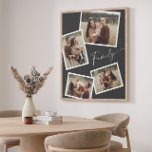 Modern Script Family Photo Collage Faux Canvas Print<br><div class="desc">Modern Script Family 4 Photo Collage Faux Canvas Print. Click the edit/personalise button to customise this design with your photos and colour preferences.</div>
