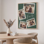 Modern Script Family Photo Collage Faux Canvas Print<br><div class="desc">Modern Script Family 4 Photo Collage Faux Canvas Print. Click the edit/personalise button to customise this design with your photos and colour preferences.</div>
