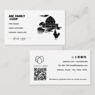 Modern Script Farm Fresh Eggs Business Card