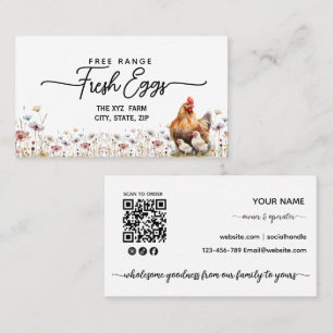 Modern Script Farm Fresh Eggs Business Card
