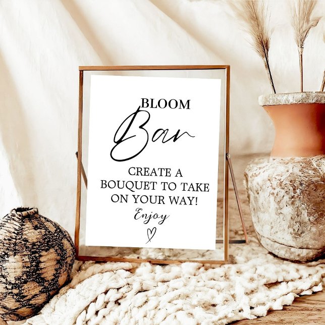 Modern Script Flower Bar Bridal Shower Sign (Creator Uploaded)