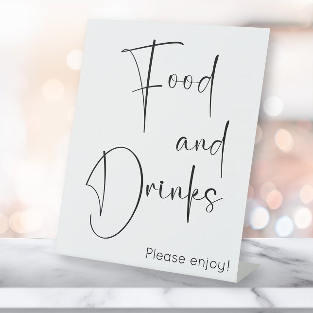 Modern Script Food and Drinks Pedestal Sign (Creator Uploaded)