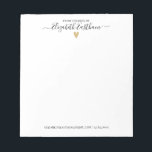 Modern Script form the desk of Notepad<br><div class="desc">A simple and modern office notepad with your name in a script handwritten font with a gold heart underneath. Personalise it for your office. This simple and modern notepad makes a great gift. Designed for you by Blackberry Boulevard.</div>