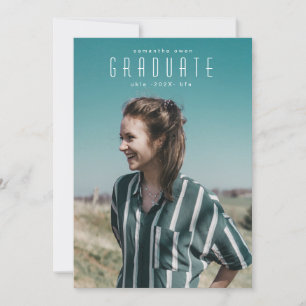 Modern Script Full Bleed Graduate Photo University Announcement