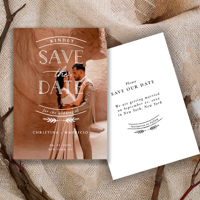 Modern Script Full Photo Wedding Save The Date (Creator Uploaded)