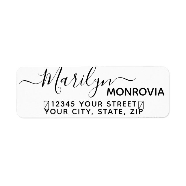 Modern Script Fun Return Address Label (Front)