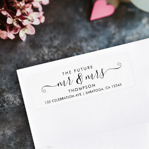 Modern Script Future MR and MRS Luxury Elegant Return Address Label