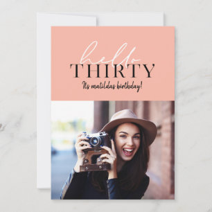 Modern script & geometric 30th birthday photo