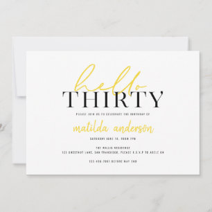 Modern script & geometric thirtieth birthday