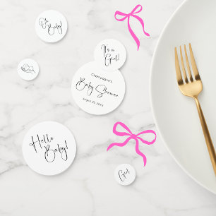 Modern Script Girl Baby Shower Confetti