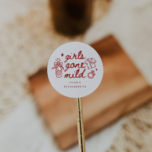 Modern Script Girls Gone Mild Spa Bachelorette Classic Round Sticker
