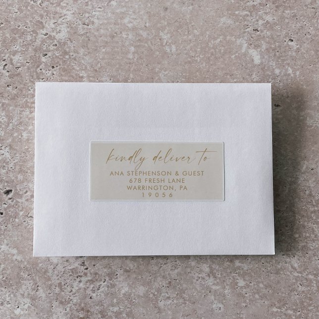 Modern Script | Gold Cream Guest Address Labels (Creator Uploaded)