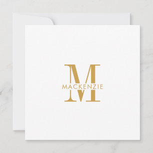 Modern Script Gold Monogram Initials Minimal Card