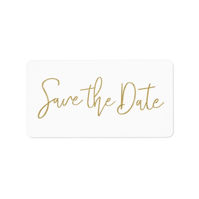 Modern Script Gold Wedding Save the Date Sticker (Front)