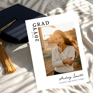 Modern Script Graduate 2 Photo Graduation Invitation