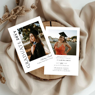 Modern Script Graduate 2 Photo Graduation Invitation