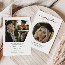 Modern Script Graduate 4 Photo Collage Graduation