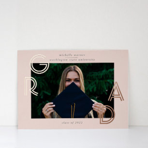 Modern Script Graduate Announcement Foil Card