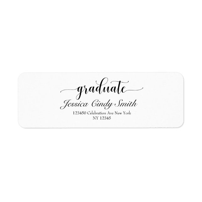 Modern Script Graduate Customised Return Address Label (Front)