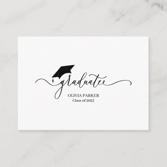 Modern script Graduate Graduation  Advice Card (Front)