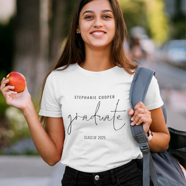 Modern Script Graduate Name 2025 Graduation T-Shirt (Creator Uploaded)