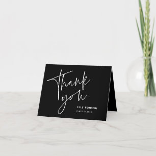Modern Script Graduate Photo Collage Graduation Thank You Card