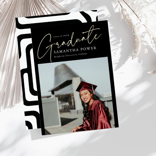 Modern Script  Graduate Photo Geometric Graduation (Creator Uploaded)