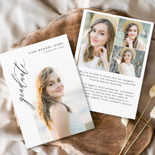 Modern Script Graduate Photo Graduation  Invitation