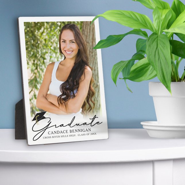 Modern Script Graduate Photo Keepsake Plaque (Creator Uploaded)
