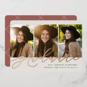 Modern script graduate rose 3 photo graduation